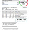 editable template, Chile Banco Bice bank statement Excel and PDF template (AutoSum)