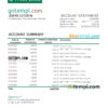 editable template, Denmark Jyske bank statement Excel and PDF template