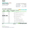 editable template, Guinea-Bissau Banco da Africa Ocidental bank statement Excel and PDF template