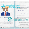FREE editable template, Ireland cat (animal, pet) passport PSD template, completely editable
