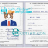 FREE editable template, Kenya cat (animal, pet) passport PSD template, completely editable
