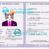 FREE editable template, Papua New Guinea cat (animal, pet) passport PSD template, fully editable