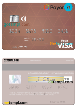 editable template, USA Payoneer visa credit card PSD template