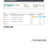 editable template, USA Payoneer account statement Excel and PDF template