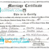 editable template, USA Idaho marriage certificate template in PSD format, fully editable