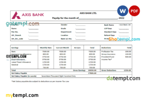 editable template, India financial company employee sheet template in Word and PDF format
