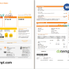 editable template, # orange vibes universal multipurpose utility bill, Word and PDF template, 3 pages