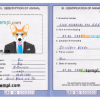 FREE editable template, Grenada dog (animal, pet) passport PSD template, fully editable