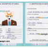 FREE editable template, Guyana dog (animal, pet) passport PSD template, fully editable