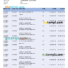 editable template, Indonesia Bank Mandiri bank statement Word and PDF template