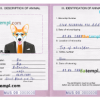 FREE editable template, Mauritius dog (animal, pet) passport PSD template, fully editable