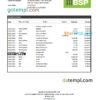 editable template, Papua New Guinea BSP bank statement Excel and PDF template
