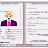 FREE editable template, Saint Kitts and Nevis dog (animal, pet) passport PSD template, fully editable