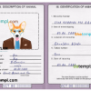 FREE editable template, Saint Vincent and the Grenadines dog (animal, pet) passport PSD template, fully editable