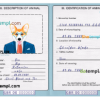 FREE editable template, United Kingdom dog (animal, pet) passport PSD template, fully editable