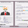 FREE editable template, Zambia dog (animal, pet) passport PSD template, fully editable