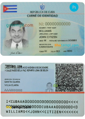 editable template, Cuba ID card PSD template, completely editable
