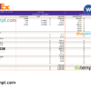 editable template, USA Fedex transportation company pay stub Word and PDF template
