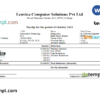 editable template, India Lenvica computer solutions company pay stub Word and PDF template