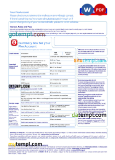 editable template, United Kingdom Nationwide bank statement, Word and PDF template, 5 pages, version 2 - Image 5