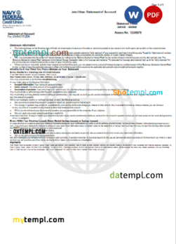 editable template, USA Navy Federal bank statement, Word and PDF template, 9 pages - Image 5