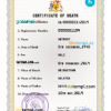 editable template, Barbados death certificate PSD template, completely editable