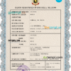 editable template, Belgium vital record death certificate PSD template