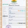 editable template, Bulgaria death certificate PSD template, completely editable