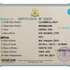 editable template, Cambodia vital record death certificate PSD template
