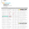 editable template, Canada CFSB bank statement, Word and PDF template