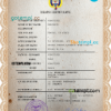 editable template, Colombia vital record death certificate PSD template, fully editable