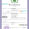 editable template, Comoros death certificate PSD template, completely editable