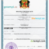 editable template, Congo vital record death certificate PSD template