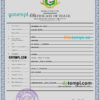 editable template, Côte d'Ivoire vital record death certificate PSD template, fully editable