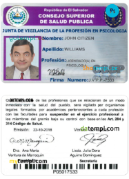 EL SALVADOR public health council (consejo superior de salud pública) PSD template