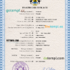 editable template, Gabon vital record death certificate PSD template