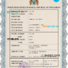 editable template, Gambia death certificate PSD template, completely editable