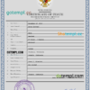 editable template, Indonesia vital record death certificate PSD template, fully editable