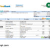 editable template, Suriname Finabank bank statement, Excel and PDF template