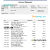 editable template, UAE Dubai NBD bank statement Word and PDF template, version 2