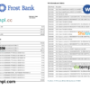editable template, USA Frost bank statement, Word and PDF template, 2 pages