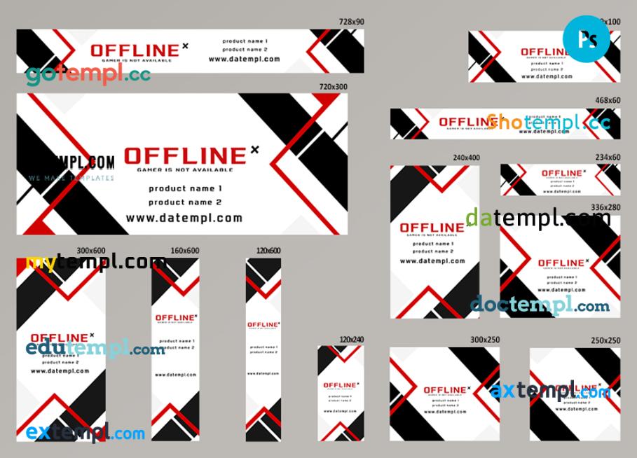 FREE editable template, # cybernet editable banner template set of 13 PSD