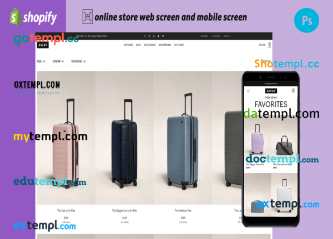 editable template, traveler’s suitcase completely ready online store Shopify hosted and products uploaded 30