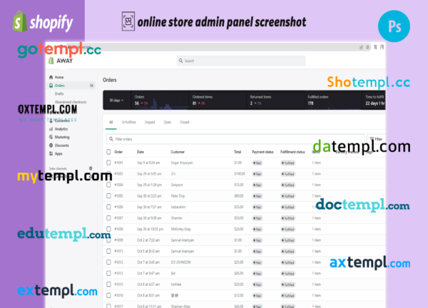 editable template, traveler’s suitcase completely ready online store Shopify hosted and products uploaded 30