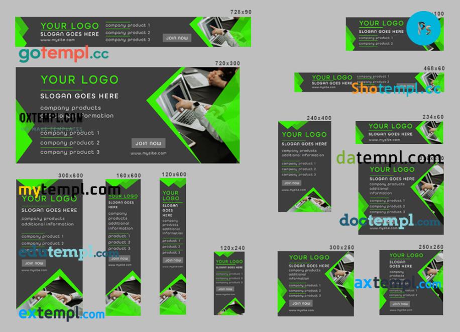 FREE editable template, # itechnology editable banner template set of 13 PSD