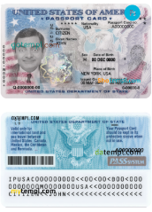 USA passport ID card PSD template, fully editable, version 2