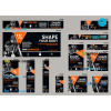 FREE editable template, # sporting power editable banner template set of 13 PSD