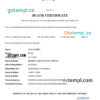editable template, Dominican Republic death certificate Word and PDF template, completely editable