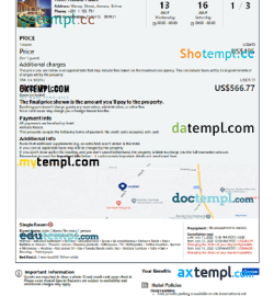 editable template, Eritea hotel booking confirmation Word and PDF template, 2 pages