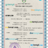 editable template, Argentina vital record birth certificate PSD template, fully editable